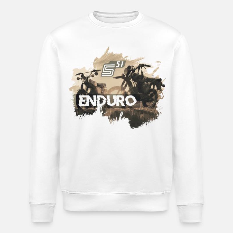 2 Enduro S51 at sunset - Stanley/Stella ROLLER Unisex Organic Sweatshirt - white