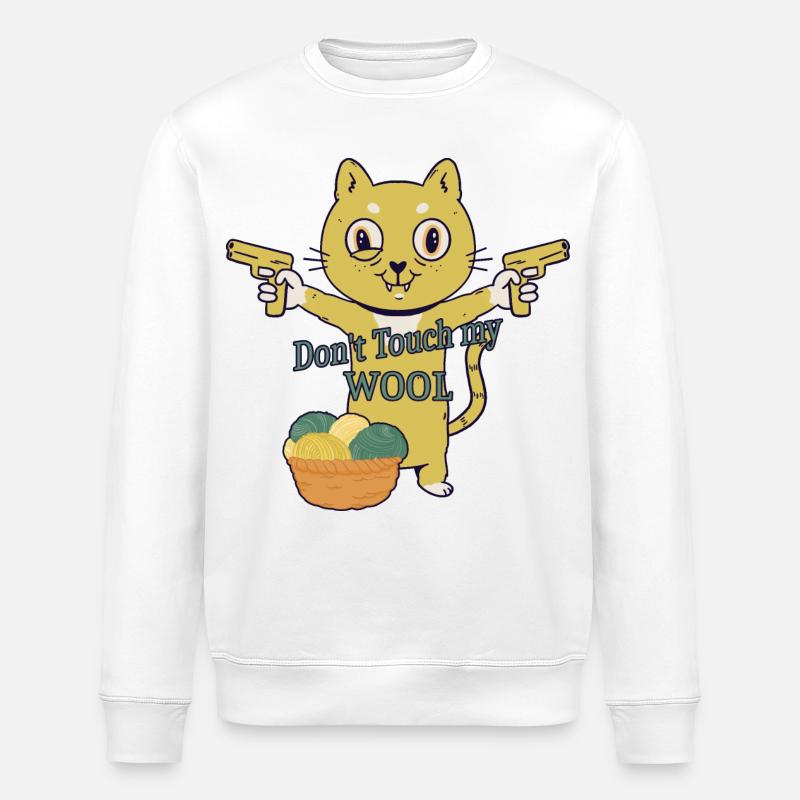 Don't touch my wool! - Stanley/Stella ROLLER Unisex Organic Sweatshirt - white