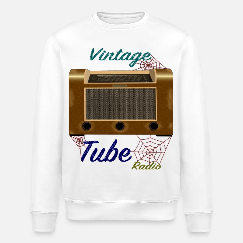 gebrauchtes, altes Röhrenradio - Stanley/Stella Unisex Bio-Sweatshirt ROLLER - Weiß