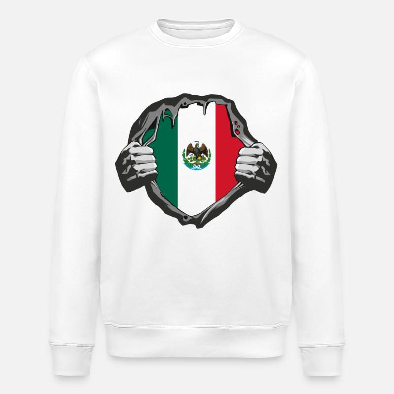 Motif drapeau du Mexique - Sweat bio ROLLER Stanley/Stella Unisexe - blanc