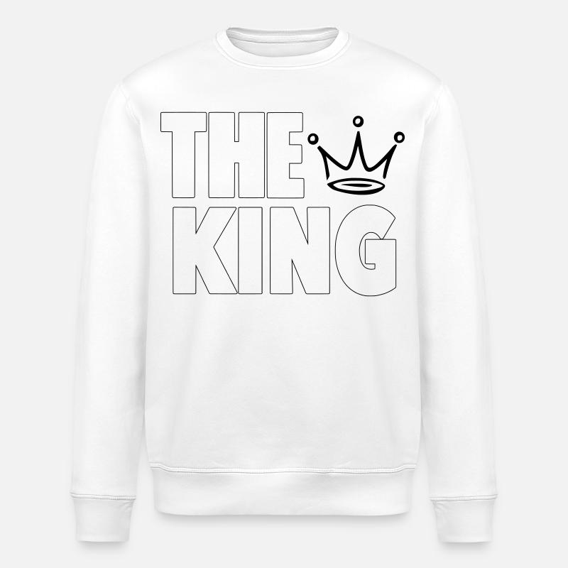 The King – Bold Crown Statement Design - Stanley/Stella Unisex Bio-Sweatshirt ROLLER - Weiß