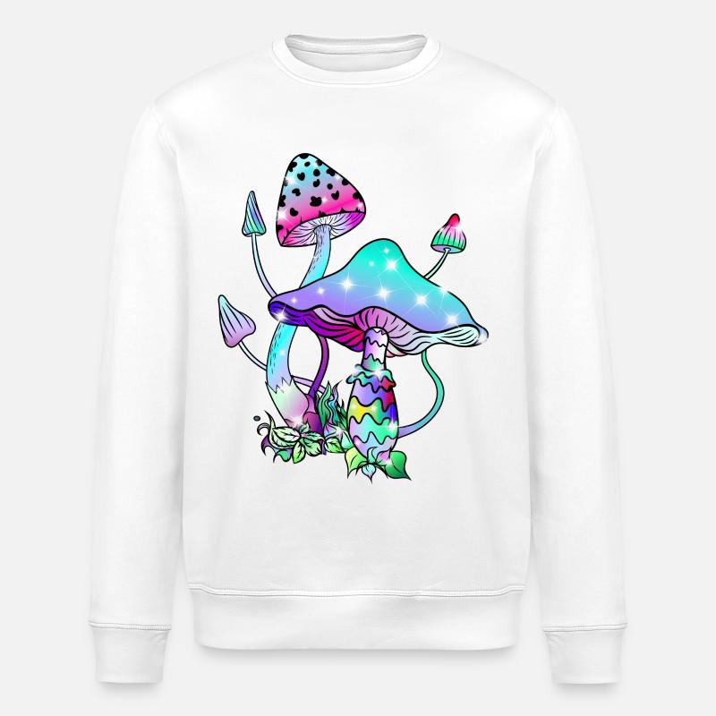 Magic mushrooms psychedelic mushroom art - Stanley/Stella ROLLER Unisex Organic Sweatshirt - white