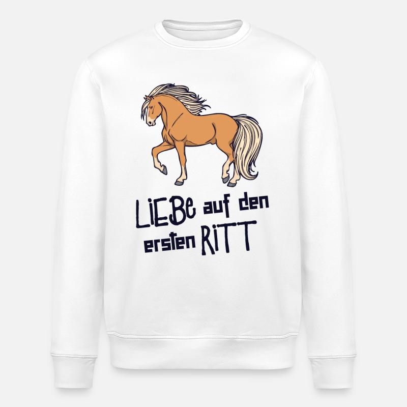 Lustig Statement Islandpferde Pferdeliebe Pferde - Stanley/Stella Unisex Bio-Sweatshirt ROLLER - Weiß