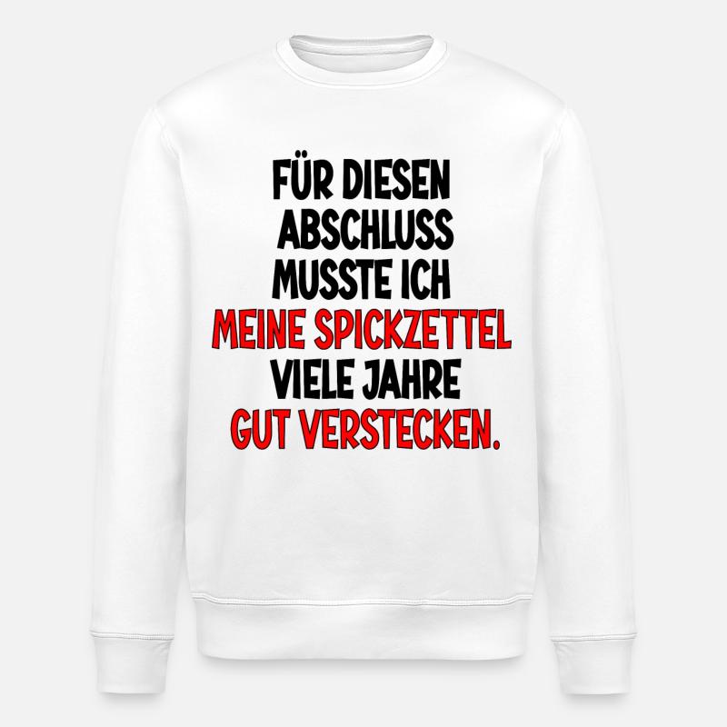 Abschlussgeschenke - SPICKEN SPICKZETTEL - Stanley/Stella Unisex Bio-Sweatshirt ROLLER - Weiß