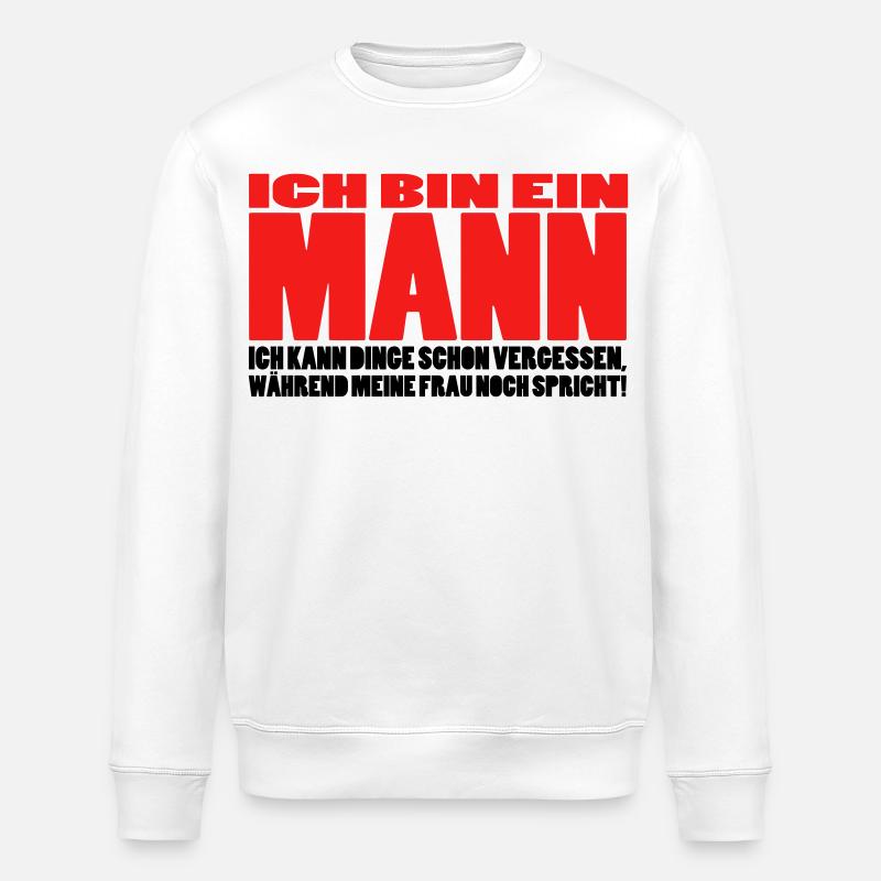 mann spruch witzig männer ehemann ehe - Stanley/Stella Unisex Bio-Sweatshirt ROLLER - Weiß
