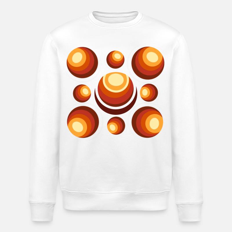 Retro Ball Pattern Mid-Century - Stanley/Stella ROLLER Unisex Organic Sweatshirt - white