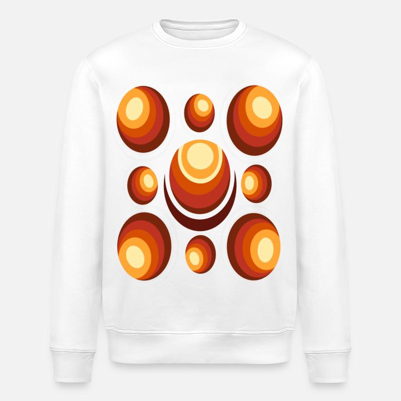 Halbmond Retro Kreismuster - Stanley/Stella Unisex Bio-Sweatshirt ROLLER - Weiß