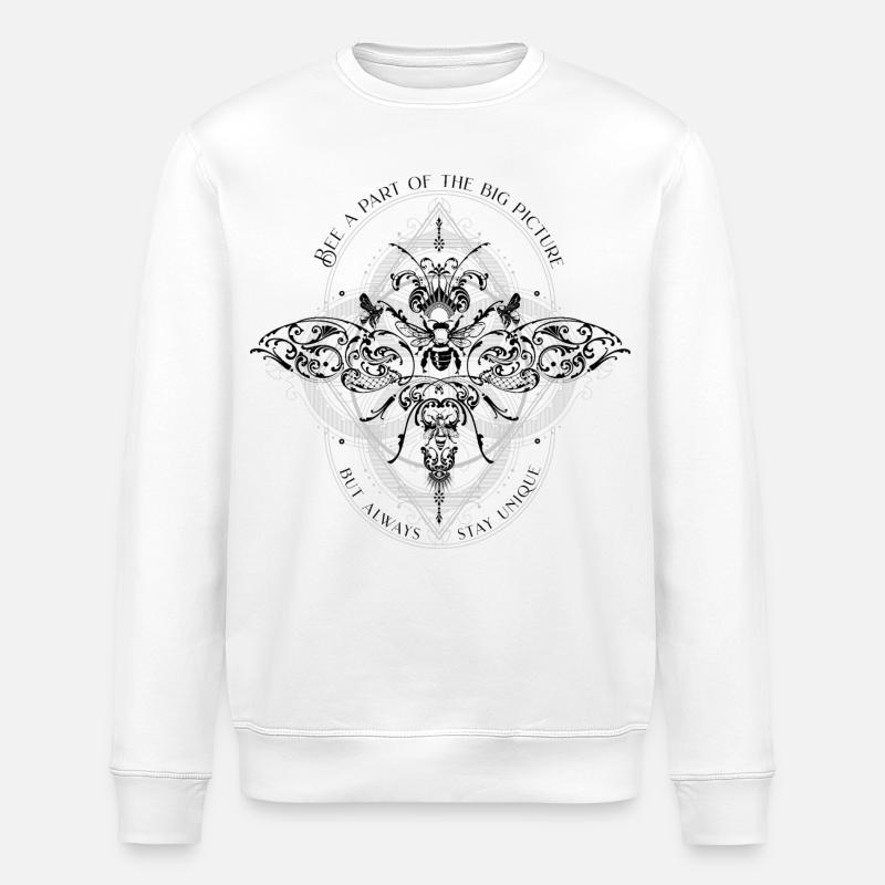 Bee Psychedelic Geometry Pattern cool dicton - Sweat bio ROLLER Stanley/Stella Unisexe - blanc
