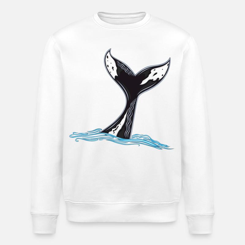 Walflosse Wal Flosse - Stanley/Stella Unisex Bio-Sweatshirt ROLLER - Weiß