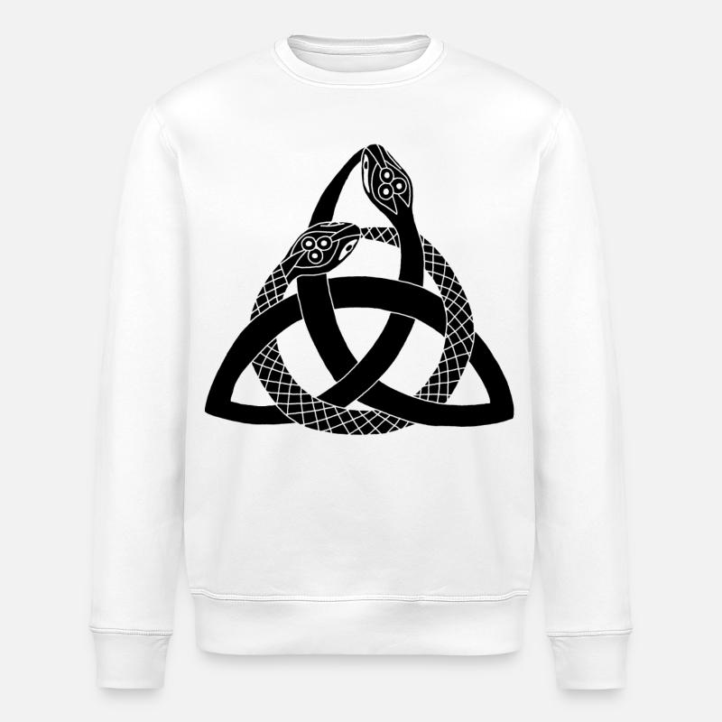 Serpents noirs et symbole celte - Sweat bio ROLLER Stanley/Stella Unisexe - blanc