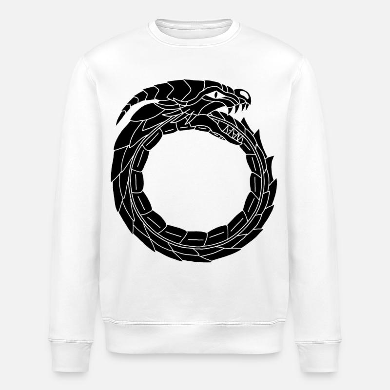 Verschlingender Schwarzer Drache - Stanley/Stella Unisex Bio-Sweatshirt ROLLER - Weiß