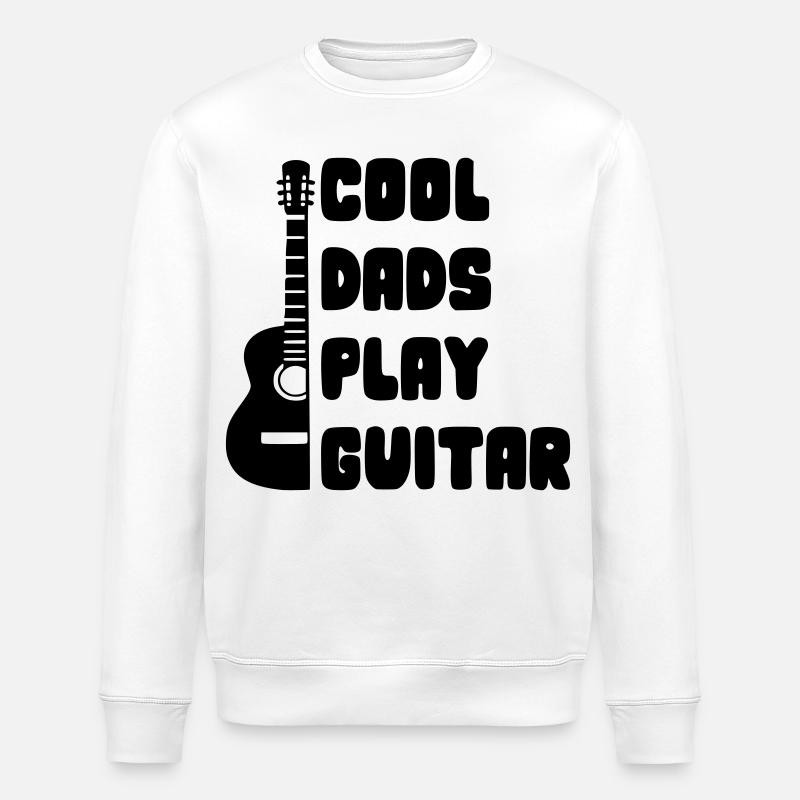 Cool dads play guitar. Vadardag # - Stanley/Stella ROLLER Unisex Organic Sweatshirt - white