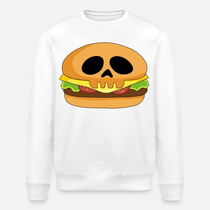 Crâne burger - Sweat bio ROLLER Stanley/Stella Unisexe - blanc