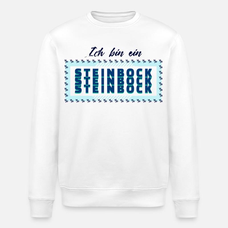 Tierkreiszeichen Steinbock Statement Horoskop - Stanley/Stella Unisex Bio-Sweatshirt ROLLER - Weiß