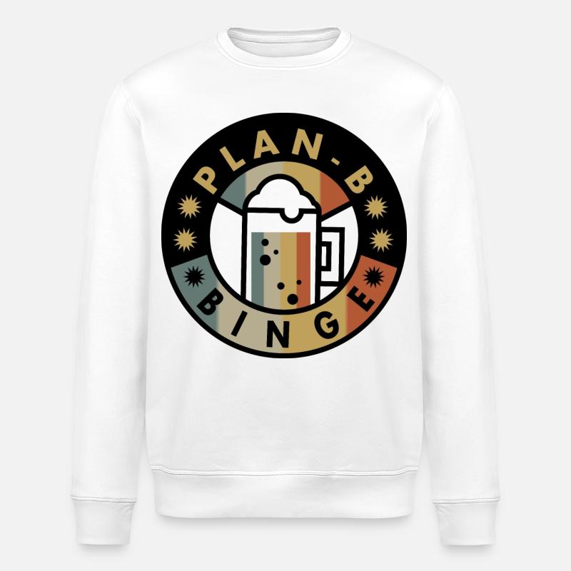Plan B Boozing - Stanley/Stella ROLLER Unisex Organic Sweatshirt - white