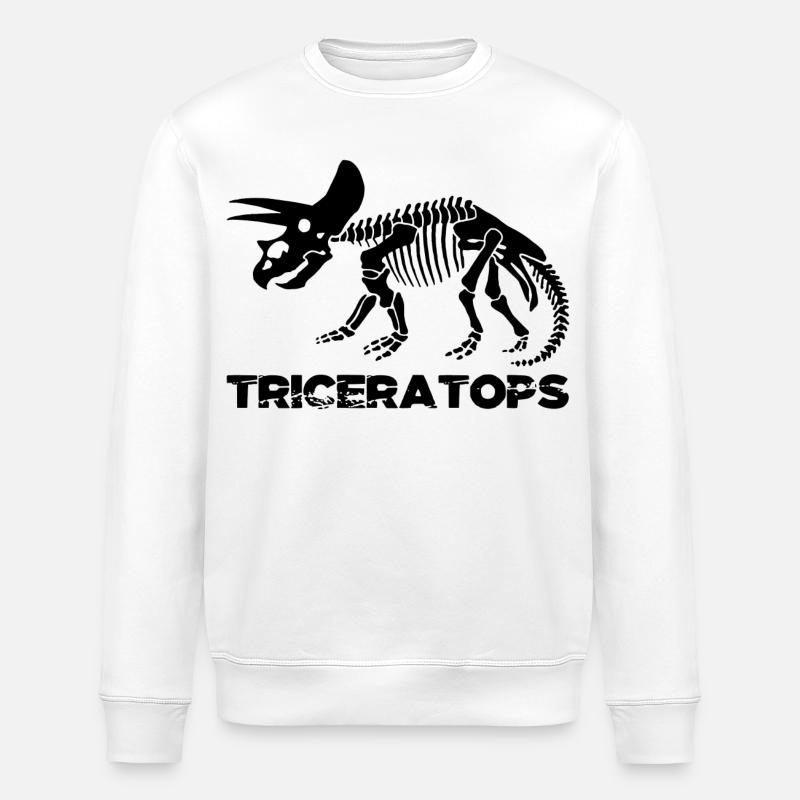 Squelette de tricératops noir - Sweat bio ROLLER Stanley/Stella Unisexe - blanc