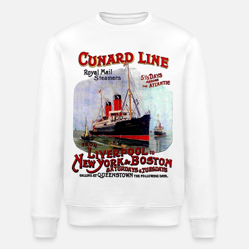 LINER TRANSATLANTIC CREATION LOUIS RUNEMBERG - Stanley/Stella ROLLER Unisex Organic Sweatshirt - white