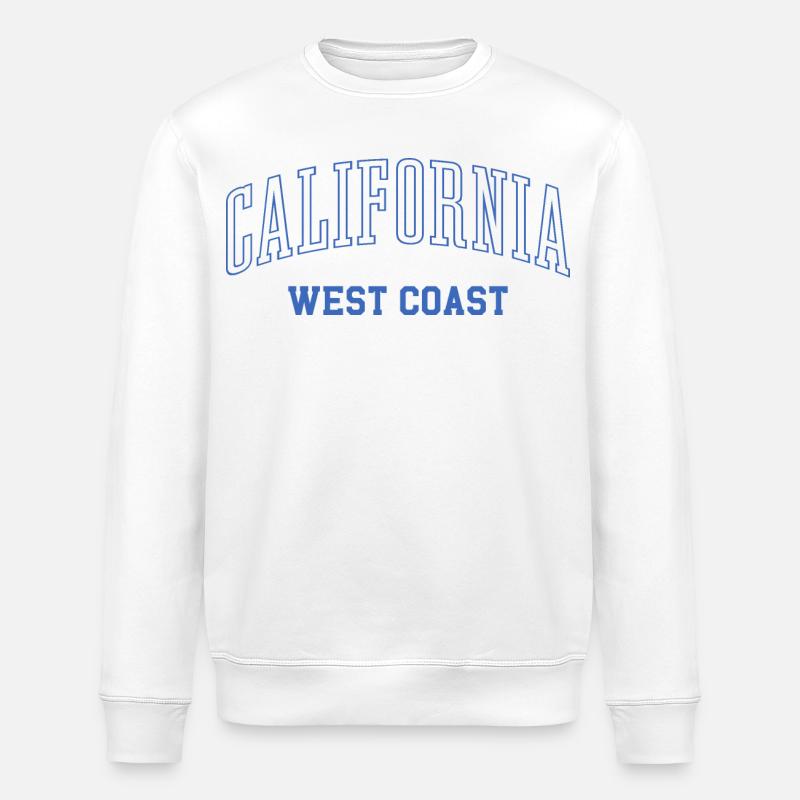 California West Coast Typography Tee - Stanley/Stella ROLLER Unisex Organic Sweatshirt - white