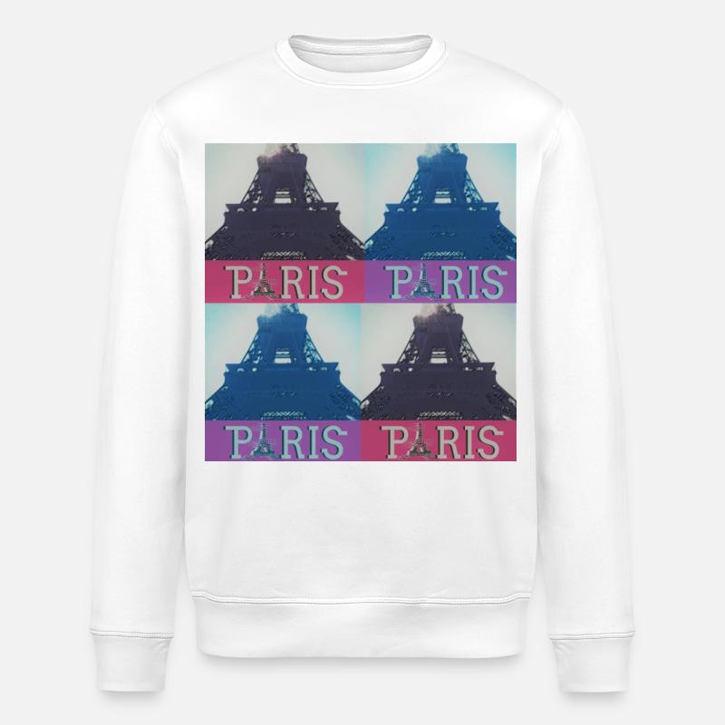 Paris Eiffel - Stanley/Stella ROLLER Unisex Organic Sweatshirt - white