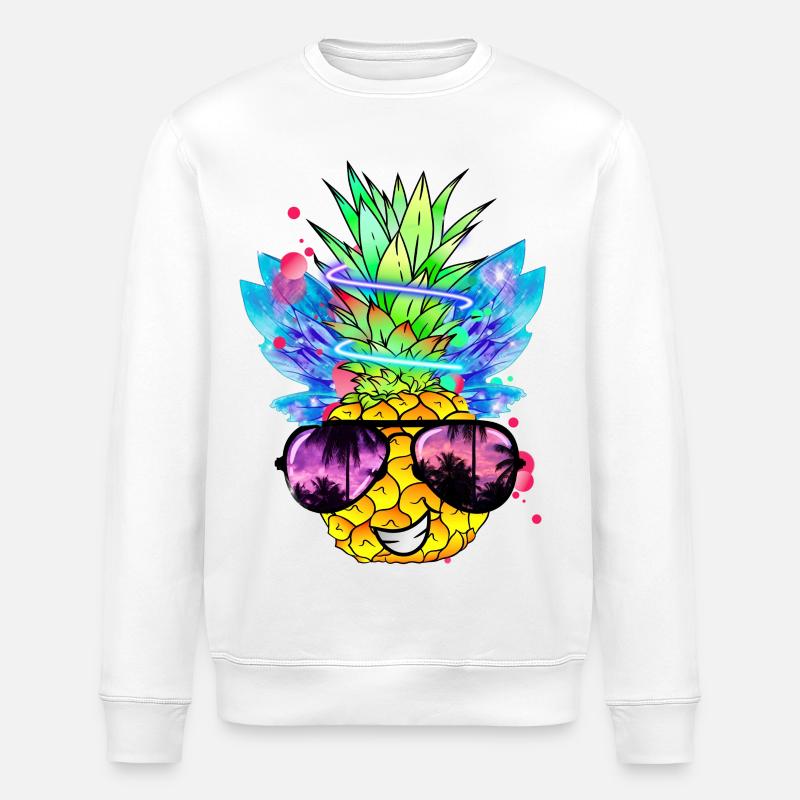 Pineapple Art - Stanley/Stella ROLLER Unisex Organic Sweatshirt - white