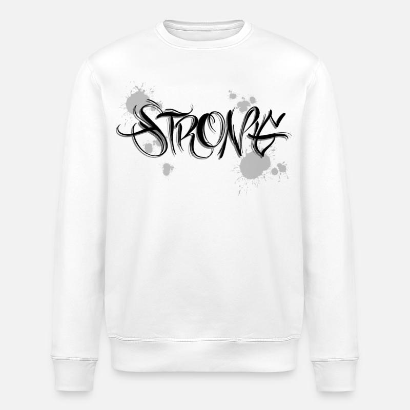 Stark Strong Motivation Graffiti - Stanley/Stella Unisex Bio-Sweatshirt ROLLER - Weiß