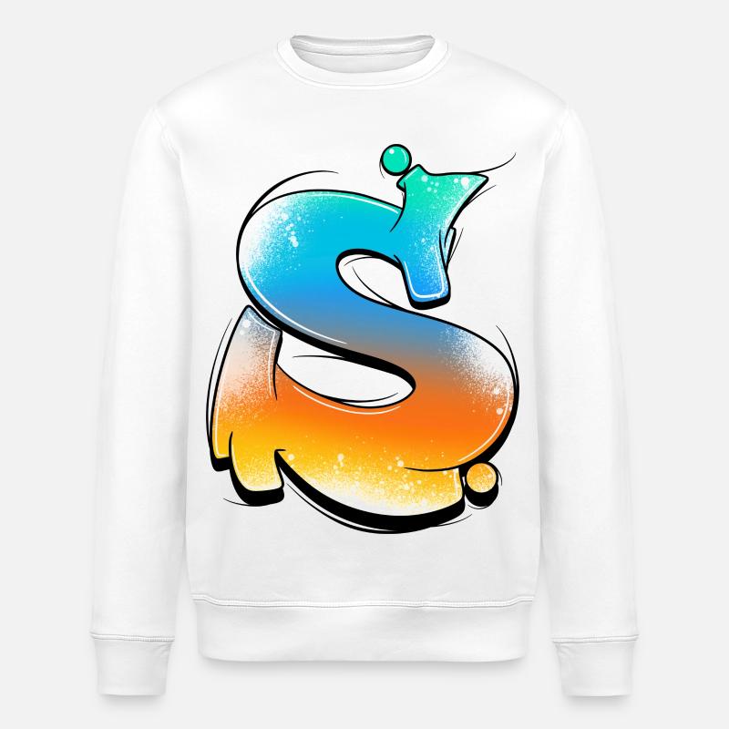 S-Gradient Neon Splashes - Stanley/Stella ROLLER Unisex Organic Sweatshirt - white