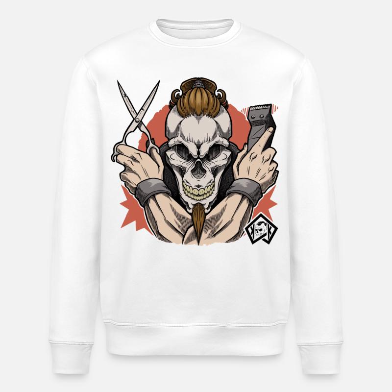Friseur, Barber, Haarschnitt, Friseurmeister - Stanley/Stella Unisex Bio-Sweatshirt ROLLER - Weiß