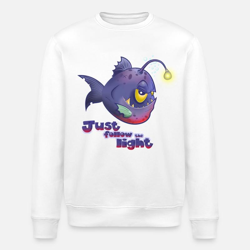 Folgen Sie einfach dem Licht - Stanley/Stella Unisex Bio-Sweatshirt ROLLER - Weiß