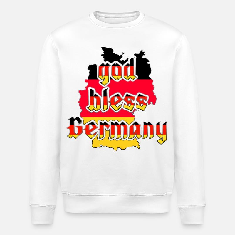 god bless germany - Stanley/Stella ROLLER Unisex Organic Sweatshirt - white