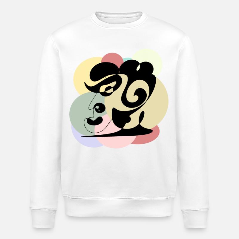Linienzeichnung Mann - Stanley/Stella Unisex Bio-Sweatshirt ROLLER - Weiß