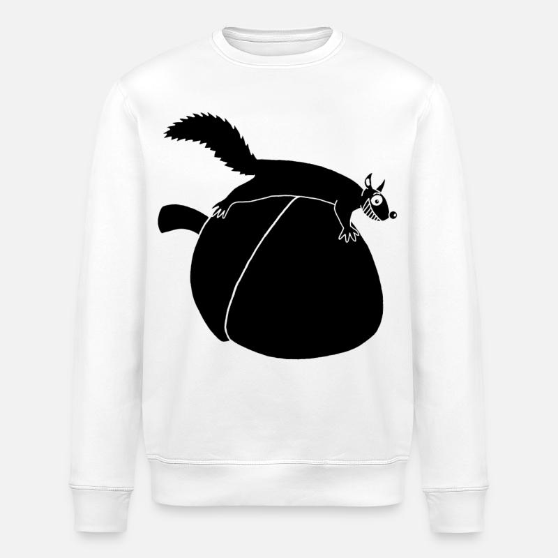 L'écureuil contre le gland (noir) - Sweat bio ROLLER Stanley/Stella Unisexe - blanc
