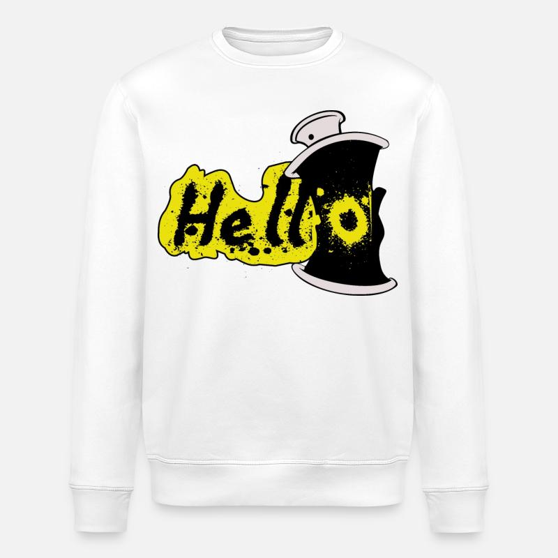 Hello Spray Effet - Sweat bio ROLLER Stanley/Stella Unisexe - blanc
