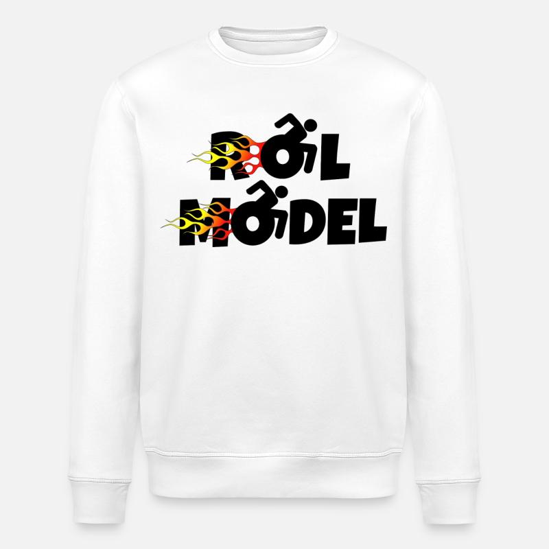 Jeder Rollstuhlfahrer ist ein Vorbild * - Stanley/Stella Unisex Bio-Sweatshirt ROLLER - Weiß