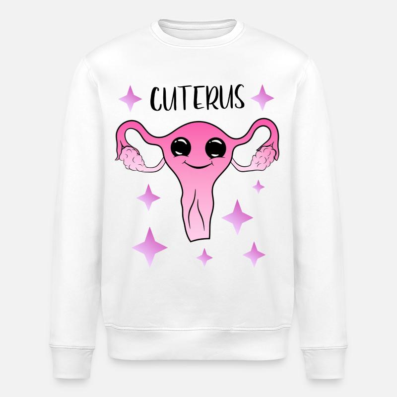 Cuterus - utérus mignon - Sweat bio ROLLER Stanley/Stella Unisexe - blanc