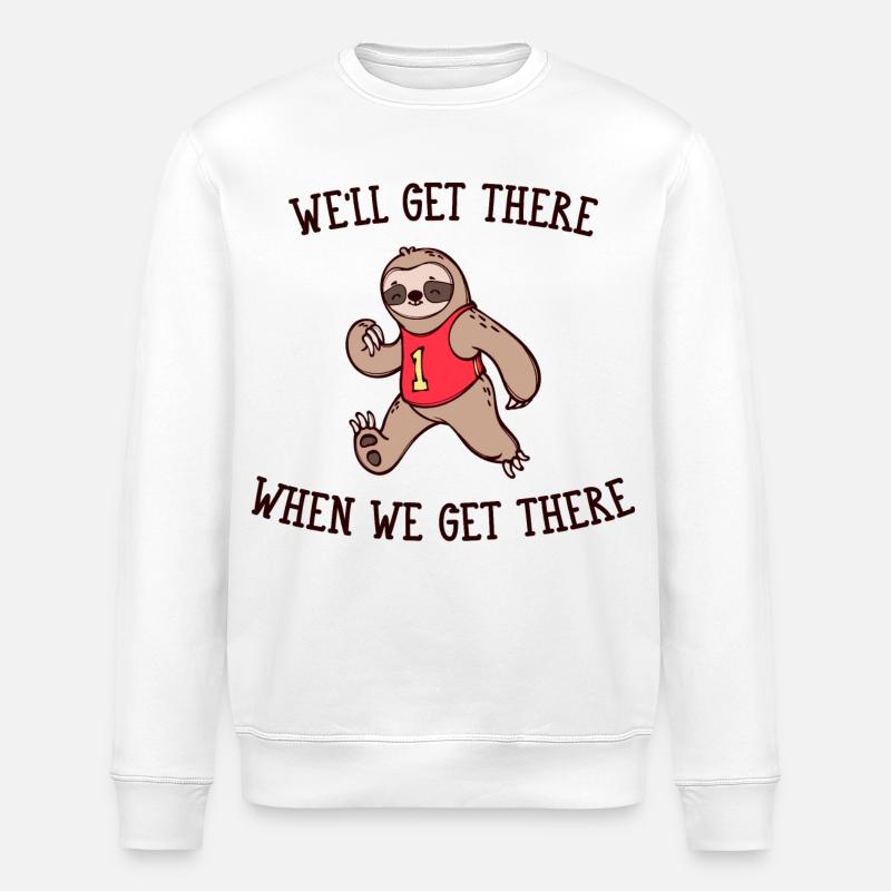 Snail's Pace Animal Sloth Statement Slow - Stanley/Stella ROLLER Unisex Organic Sweatshirt - white