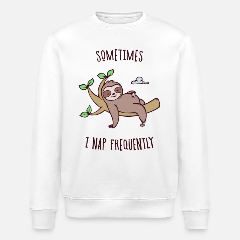 Sleeping Sloth Déclaration Jungle animale fatiguée - Sweat bio ROLLER Stanley/Stella Unisexe - blanc