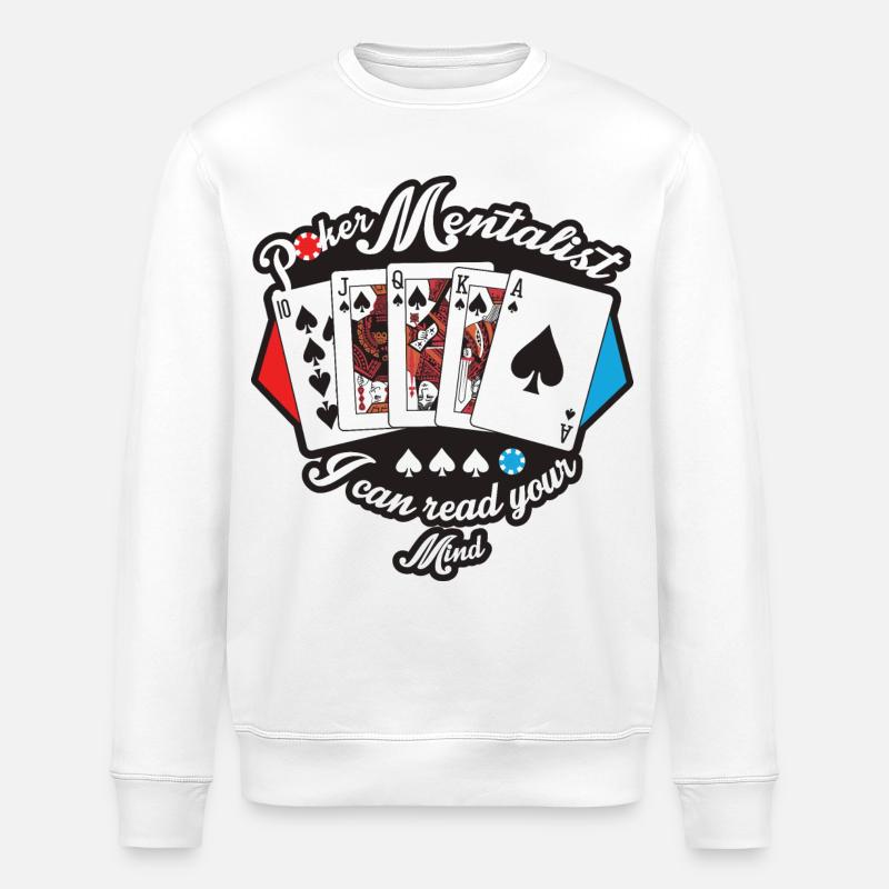 Poker Mind Reader - Stanley/Stella ROLLER Unisex Organic Sweatshirt - white