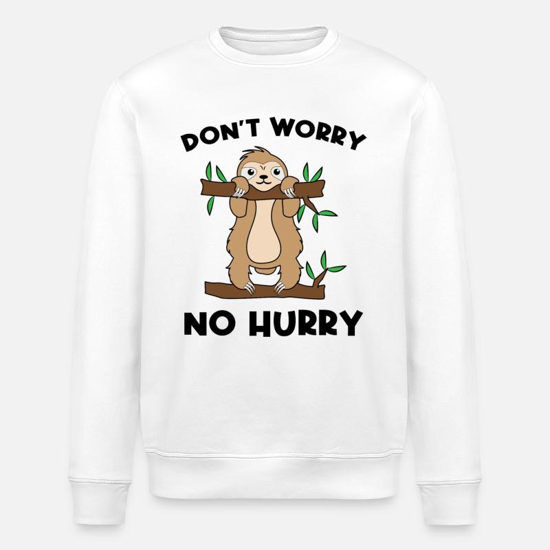 Tier Dschungel Statement Faultier Relax Urwald - Stanley/Stella Unisex Bio-Sweatshirt ROLLER - Weiß