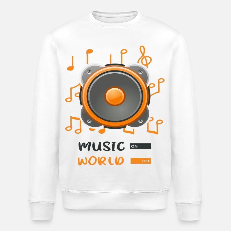 jukebox to world off - Stanley/Stella ROLLER Unisex Organic Sweatshirt - white