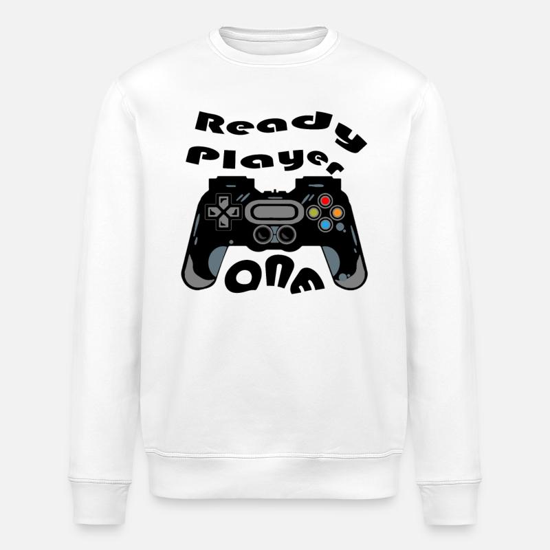 Retro Controller Silhouette - Stanley/Stella ROLLER Unisex Organic Sweatshirt - white