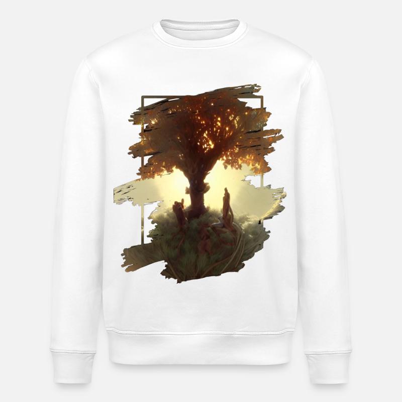 Baum des Lebens - Stanley/Stella Unisex Bio-Sweatshirt ROLLER - Weiß
