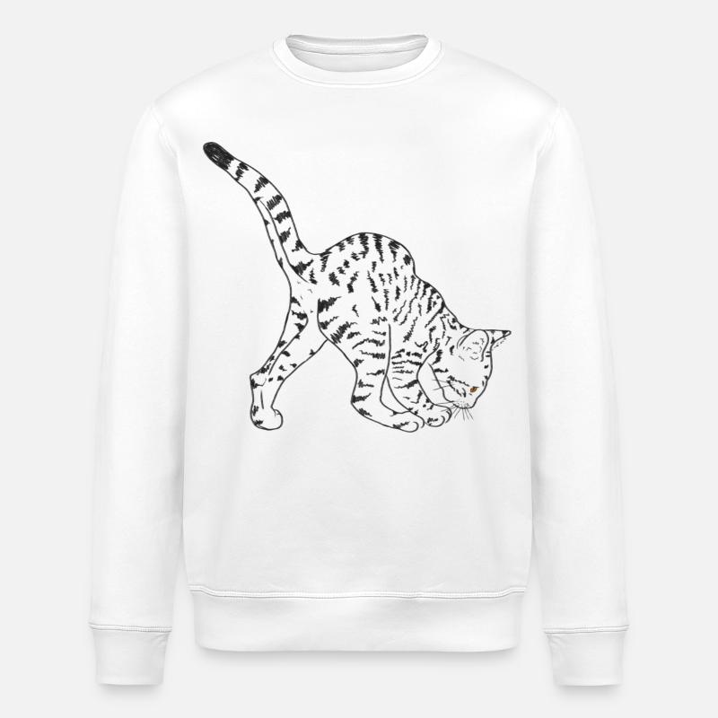 Chat noir - Sweat bio ROLLER Stanley/Stella Unisexe - blanc