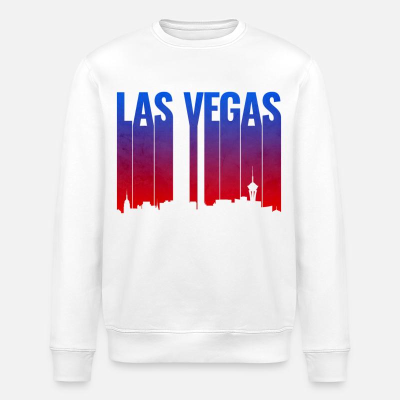 Las Vegas Gradient Skyline Silhouette - Sweat bio ROLLER Stanley/Stella Unisexe - blanc