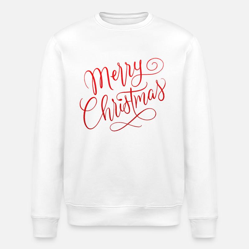 Merry Christmas mit Schneeflocken - Stanley/Stella Unisex Bio-Sweatshirt ROLLER - Weiß