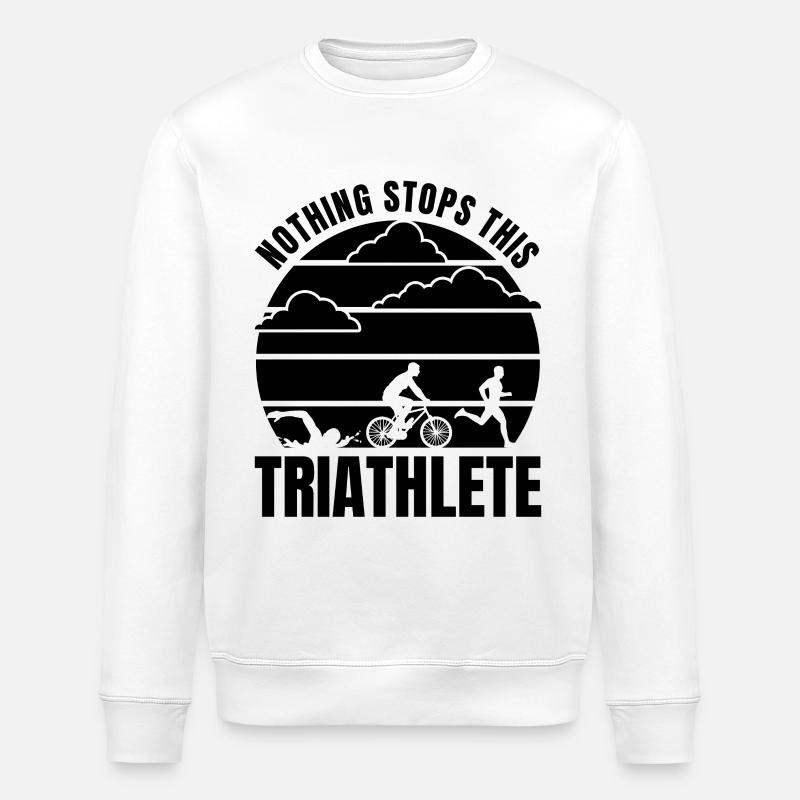 Nothing Stops This Triathlete - Stanley/Stella Unisex Bio-Sweatshirt ROLLER - Weiß