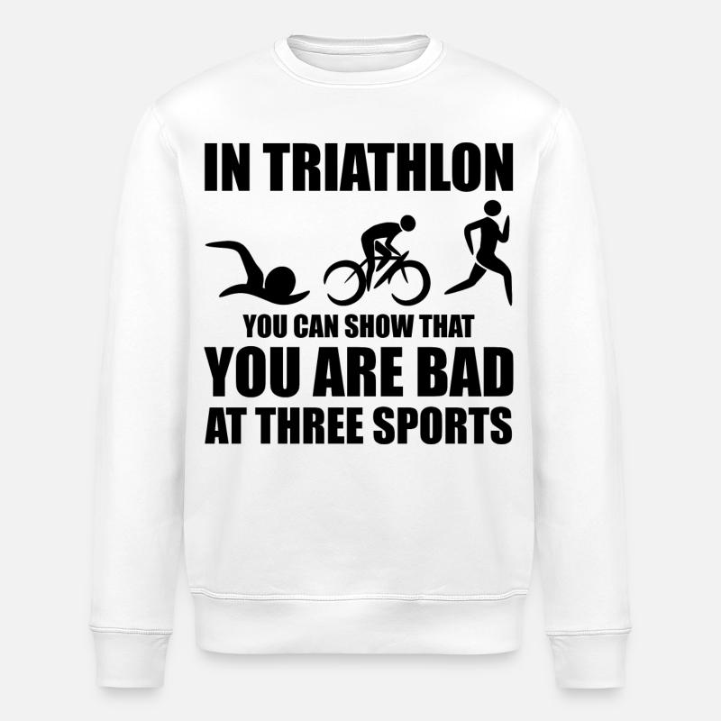 Motivierendes Triathlet Zitat - Stanley/Stella Unisex Bio-Sweatshirt ROLLER - Weiß