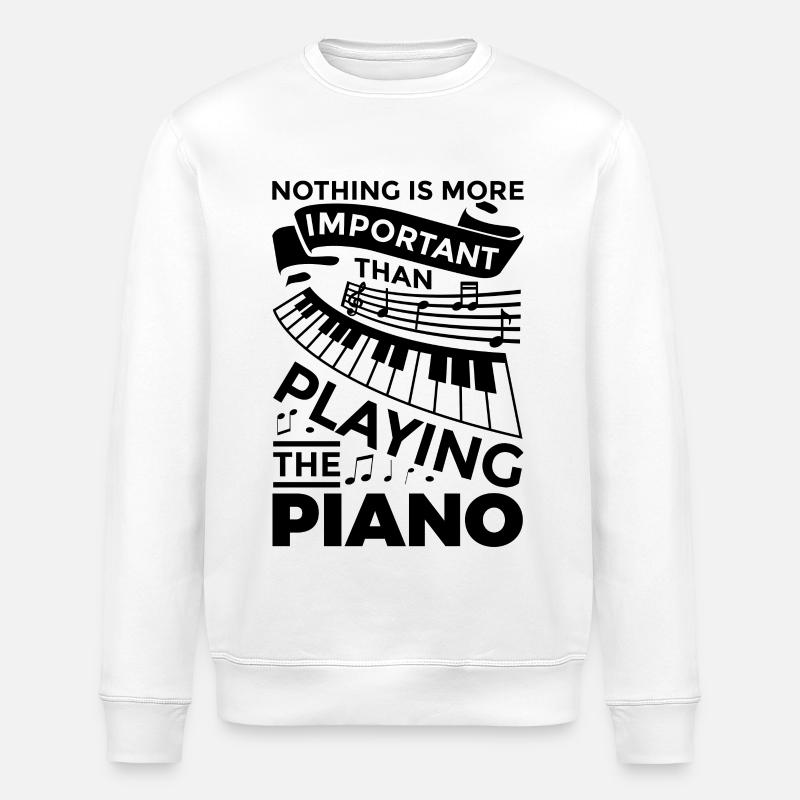Piano Spruch - Stanley/Stella Unisex Bio-Sweatshirt ROLLER - Weiß