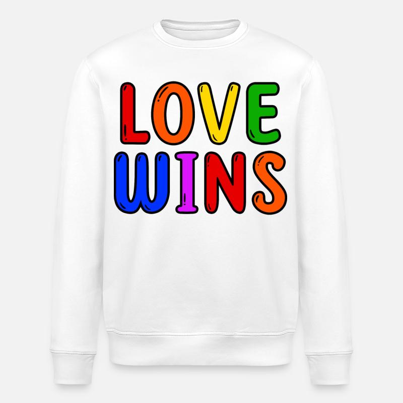 Lgbt Liebe Statement Regenbogen Schwul Lesbisch - Stanley/Stella Unisex Bio-Sweatshirt ROLLER - Weiß