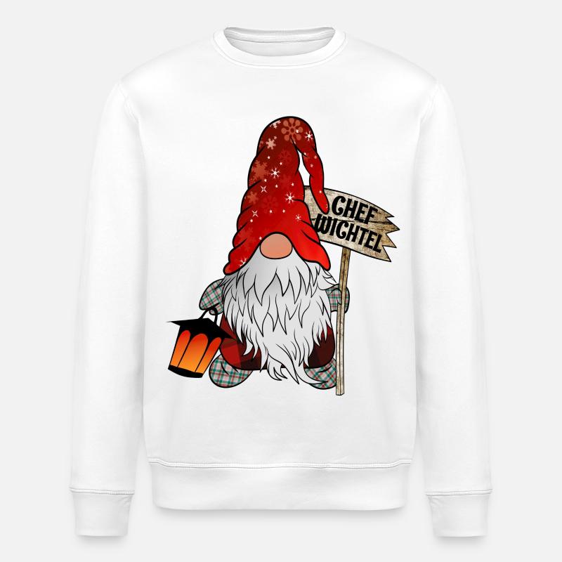 Chef Wichtel Weihnachts Gnom - Stanley/Stella Unisex Bio-Sweatshirt ROLLER - Weiß