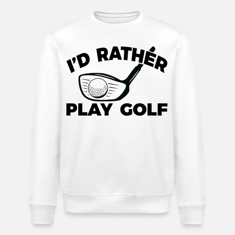 Lustiger Golfspieler - Stanley/Stella Unisex Bio-Sweatshirt ROLLER - Weiß